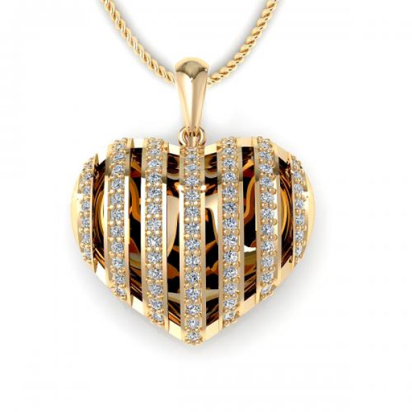 0.45CT round cut diamonds heart pendants