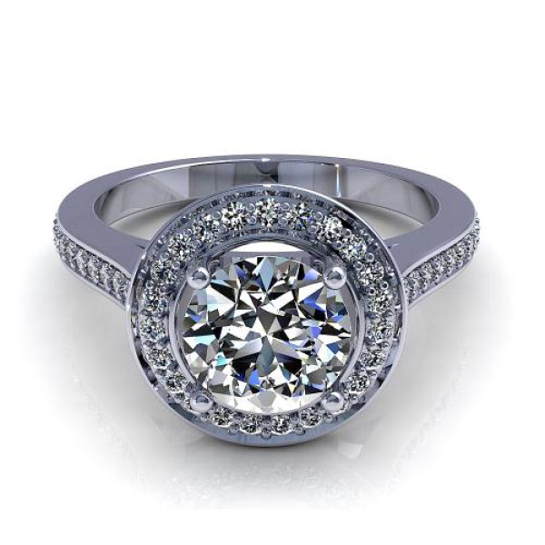 0.90CT round cut diamonds engagement ring