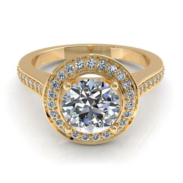 0.90CT round cut diamonds engagement ring