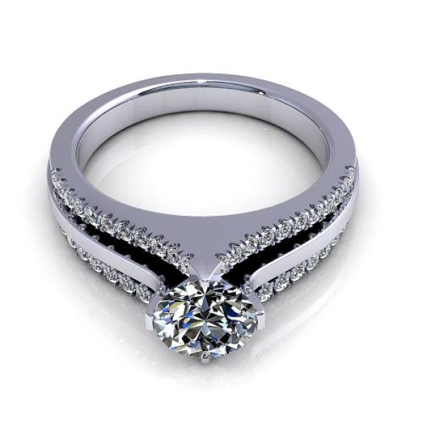 1.00CT round cut diamonds engagement ring