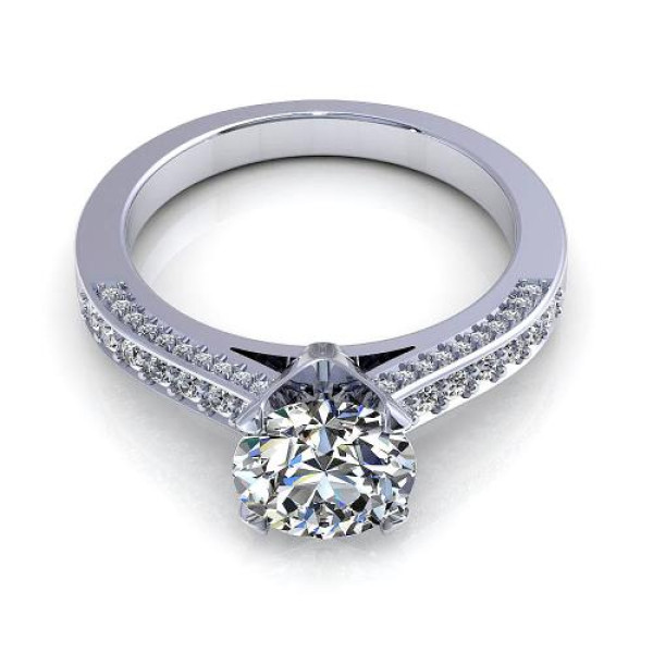 0.95CT round cut diamonds engagement ring