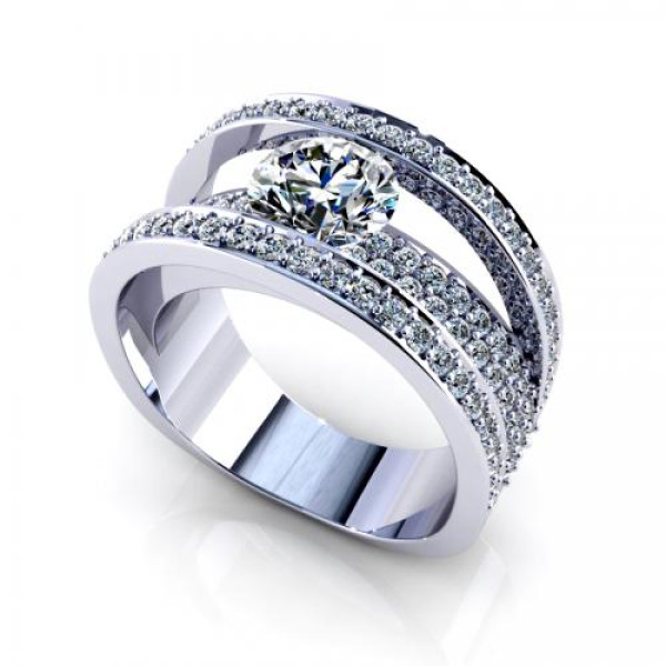 2.80CT round cut diamonds engagement ring
