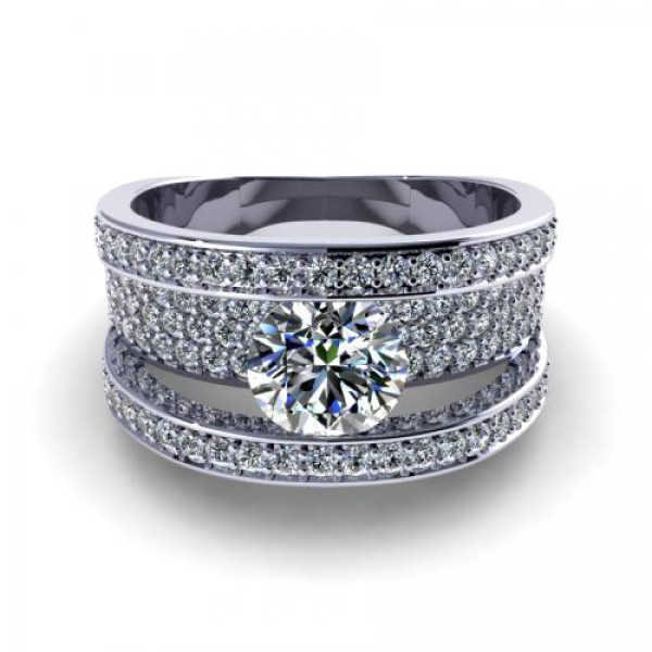 2.80CT round cut diamonds engagement ring