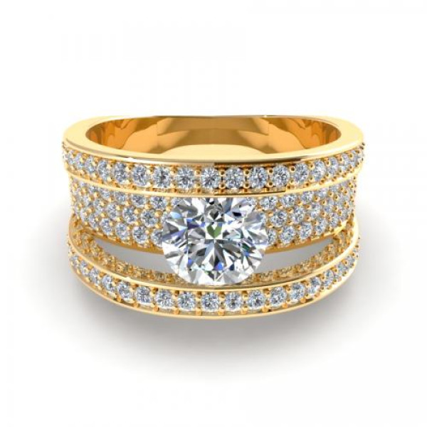 2.80CT round cut diamonds engagement ring