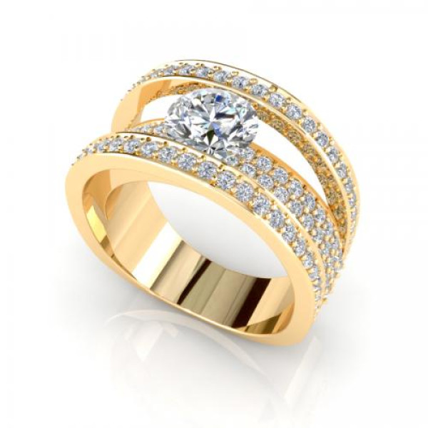 2.80CT round cut diamonds engagement ring