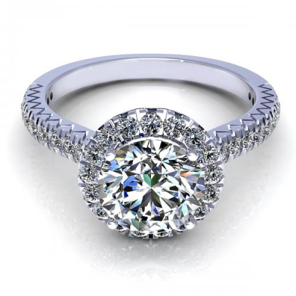 1.00CT round cut diamonds engagement ring