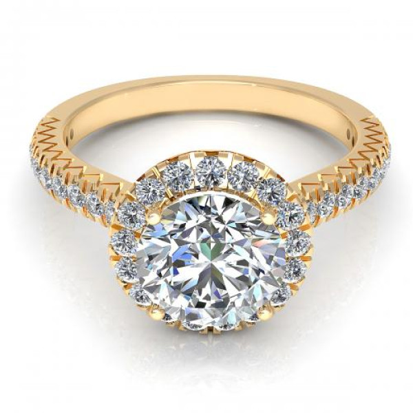1.00CT round cut diamonds engagement ring