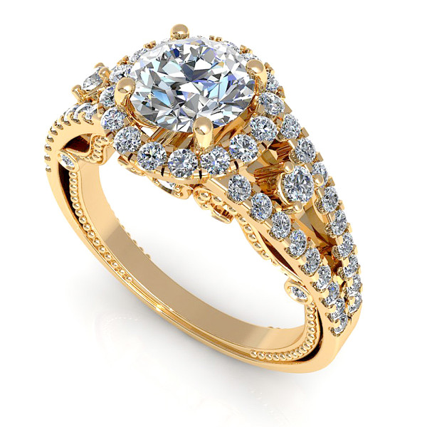 1.75CT round cut diamonds engagement ring