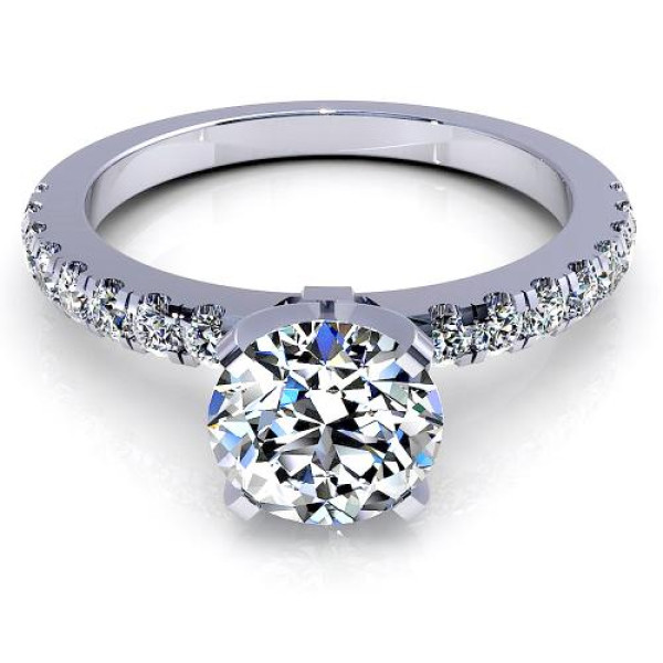 0.75CT round cut diamonds engagement ring