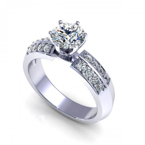 0.70CT round cut diamonds engagement ring
