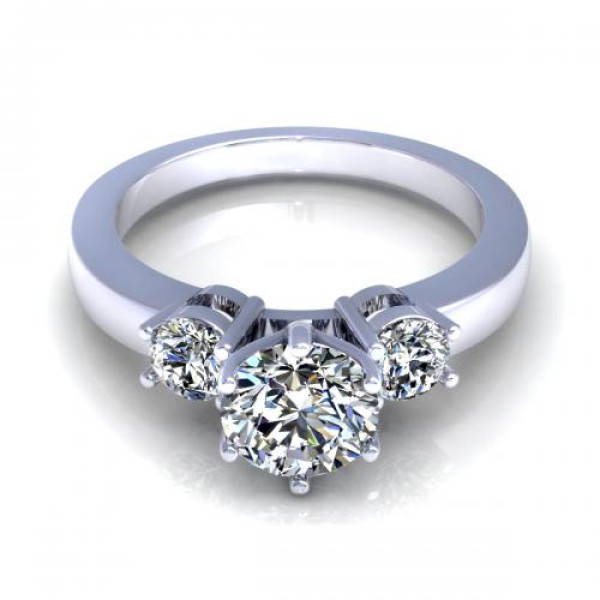 0.75CT round cut diamonds engagement ring