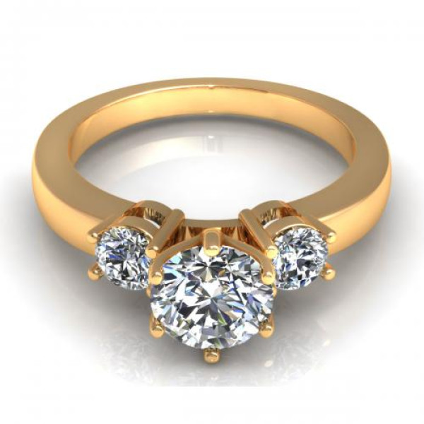 0.75CT round cut diamonds engagement ring