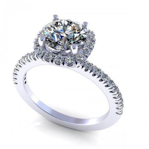 0.75CT round cut diamonds engagement ring