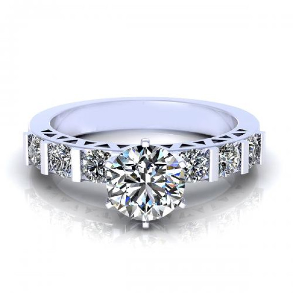 0.95CT round cut diamonds engagement ring