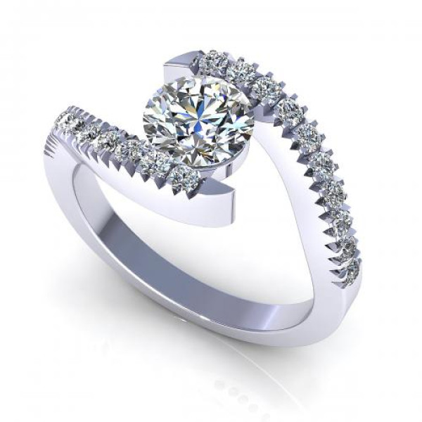 0.65CT round cut diamonds engagement ring