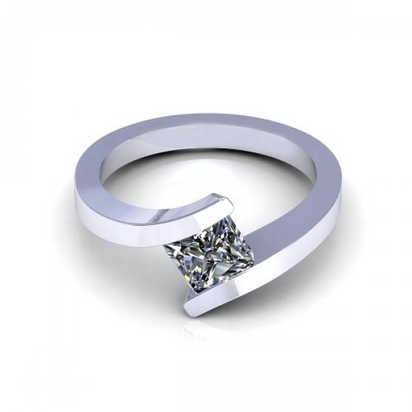 0.35CT princess cut diamonds solitaire ring