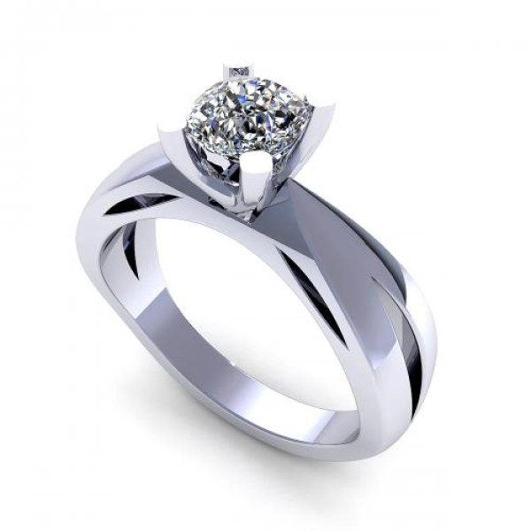 0.35CT cushion cut diamonds solitaire ring