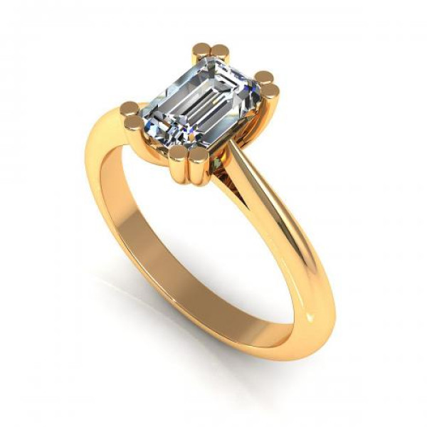 0.35CT emerald cut diamonds solitaire ring