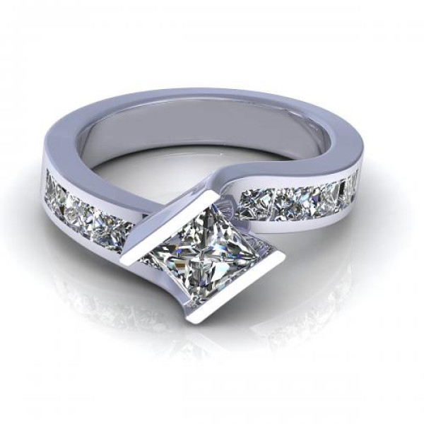 1.95CT princess cut diamonds engagement ring