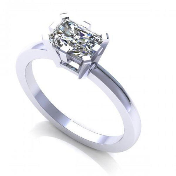 0.35CT radiant cut diamonds solitaire ring
