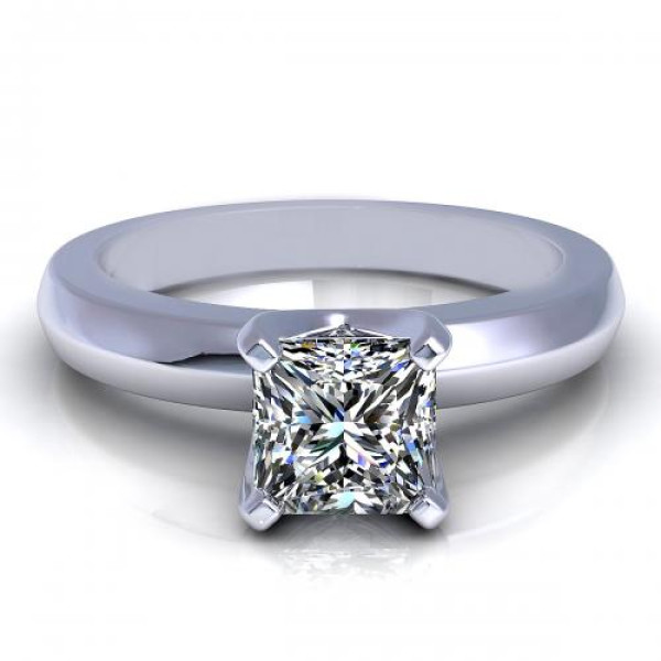 1.00CT princess cut diamonds solitaire ring