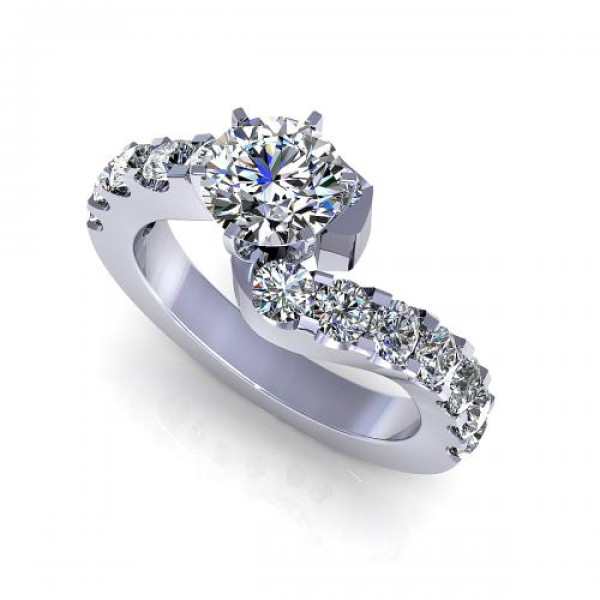 1.85CT round cut diamonds engagement ring