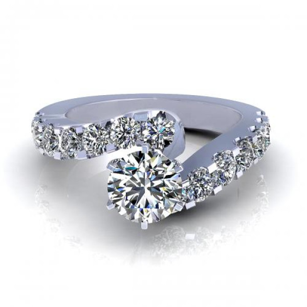 1.65CT round cut diamonds engagement ring