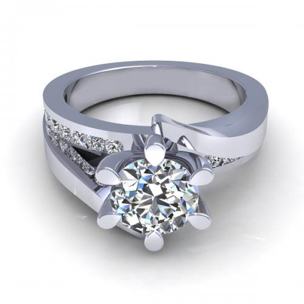0.70CT round cut diamonds engagement ring