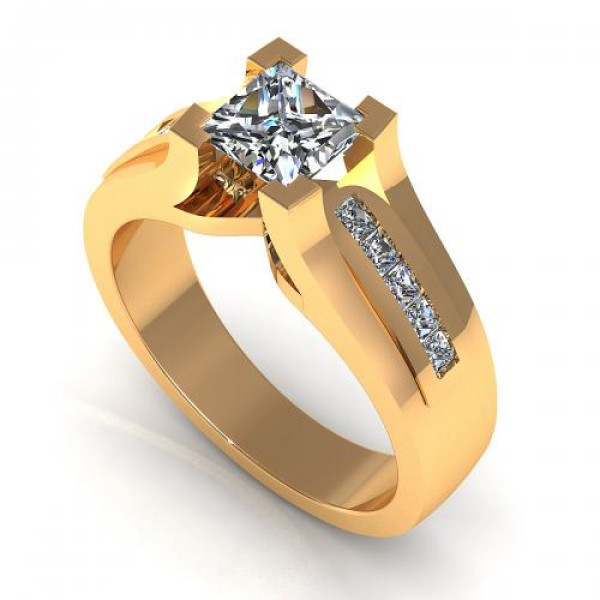 0.70CT princess cut diamonds engagement ring