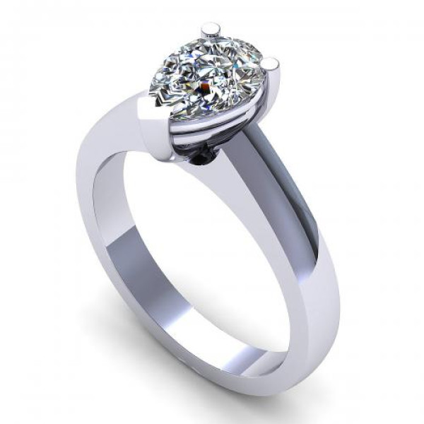 0.35CT pear cut diamonds solitaire ring