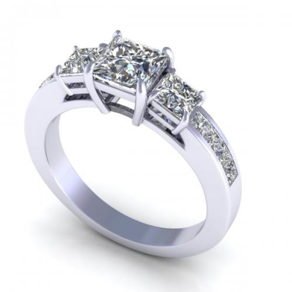 1.40CT princess cut diamonds engagement ring