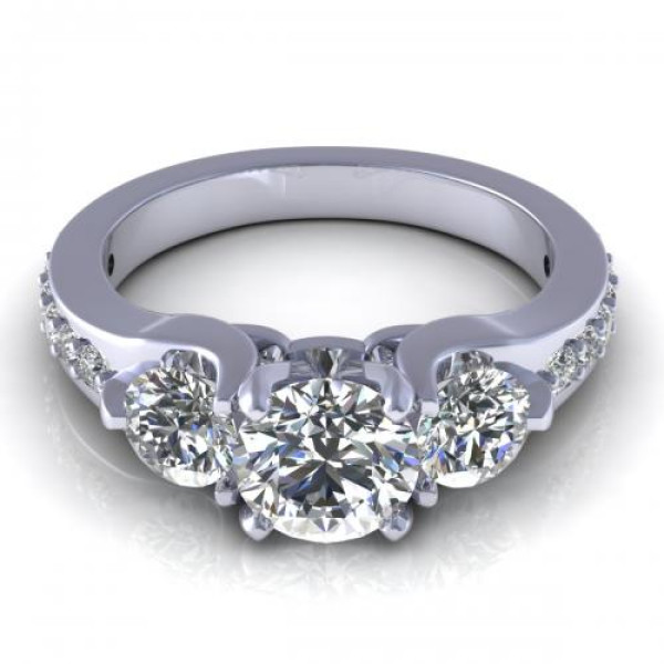 1.40CT round cut diamonds engagement ring