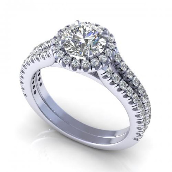 0.95CT round cut diamonds engagement ring