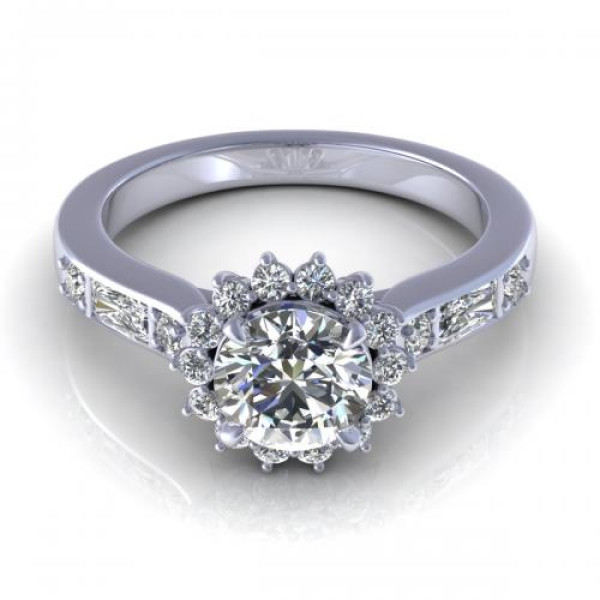 0.92CT round cut diamonds engagement ring