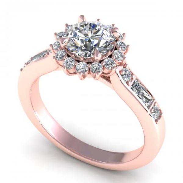 0.92CT round cut diamonds engagement ring