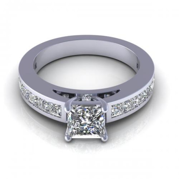 1.60CT princess cut diamonds engagement ring