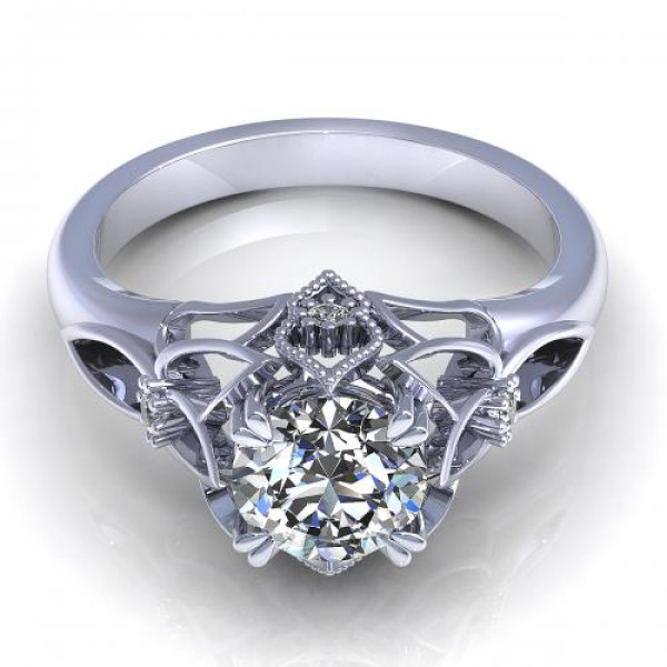 0.42CT round cut diamonds engagement ring