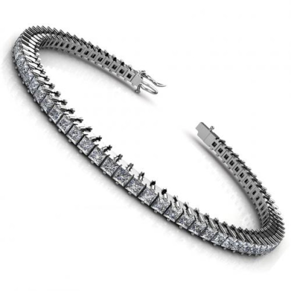 5.00CT princess cut diamonds tennis bracelets