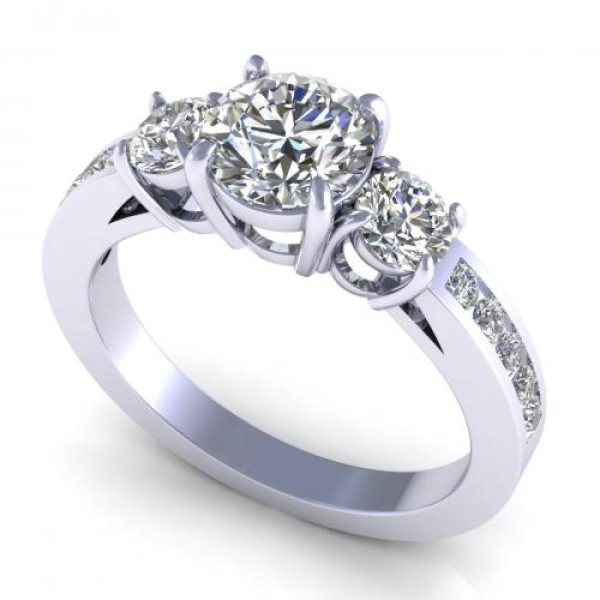 1.10CT and round cut diamonds engagement ring