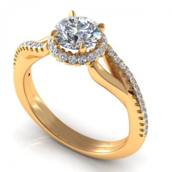 0.60CT and round cut diamonds engagement ring