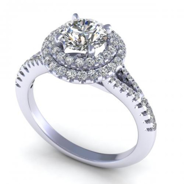 0.84CT and round cut diamonds engagement ring