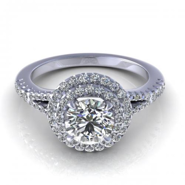 0.84CT and round cut diamonds engagement ring