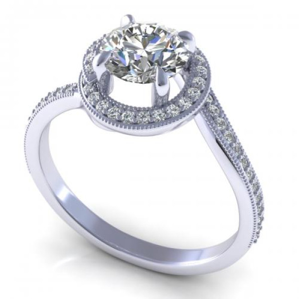 0.60CT and round cut diamonds engagement ring