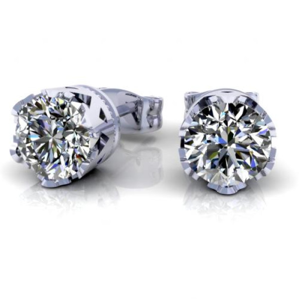 0.25CT round cut diamonds stud earrings