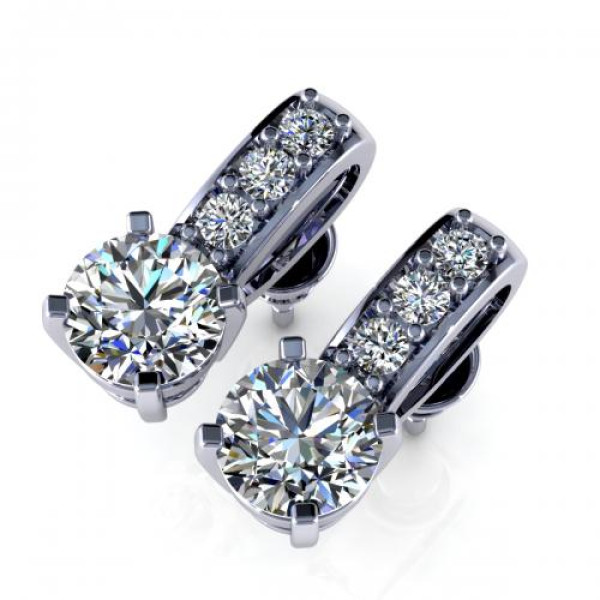 0.35CT round cut diamonds stud earrings