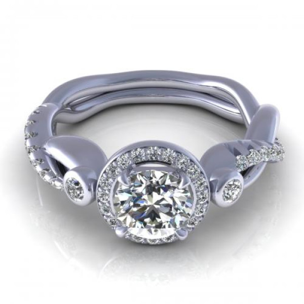 0.82CT round cut diamonds engagement ring