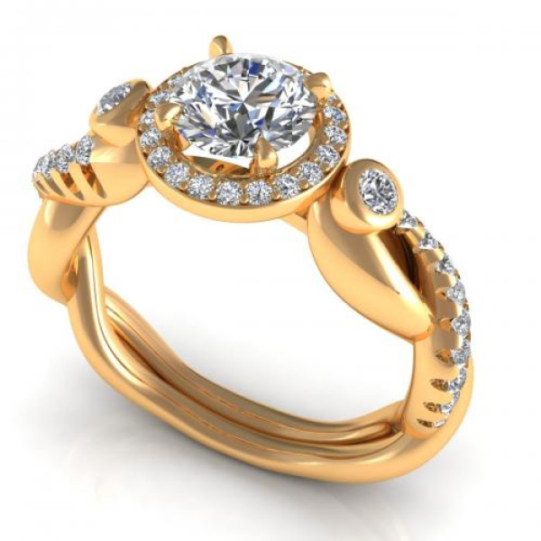 0.82CT round cut diamonds engagement ring