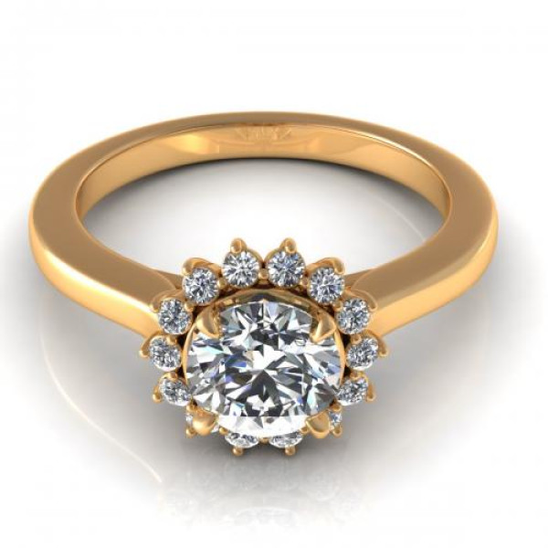 0.55CT round cut diamonds halo rings