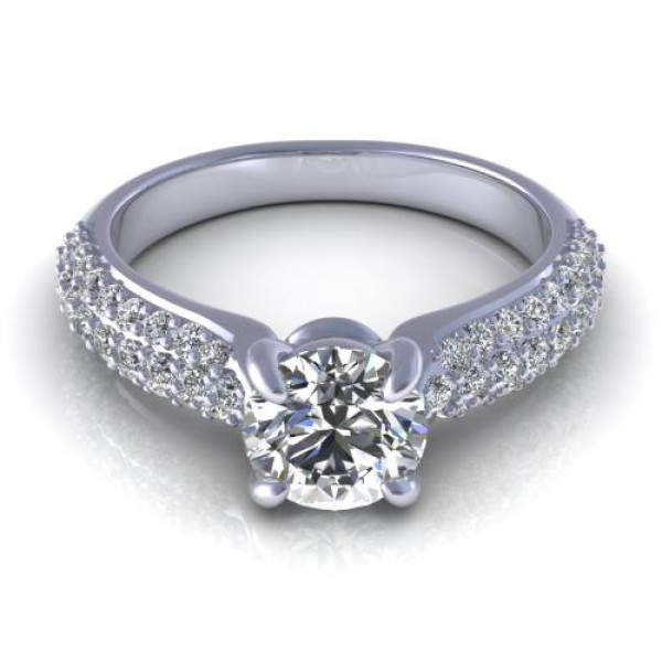 0.85CT round cut diamonds engagement ring