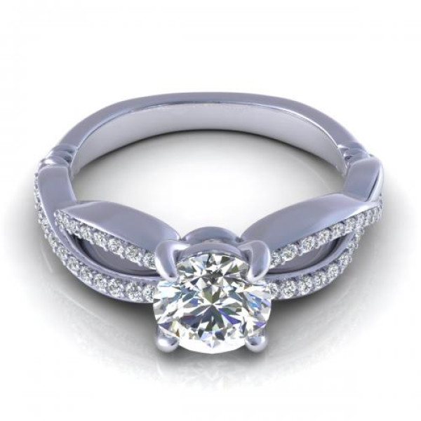 0.55CT round cut diamonds engagement ring